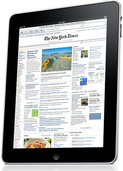 iPad product image - reading newspaper
