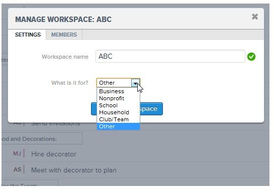 Managing workspaces in Asana