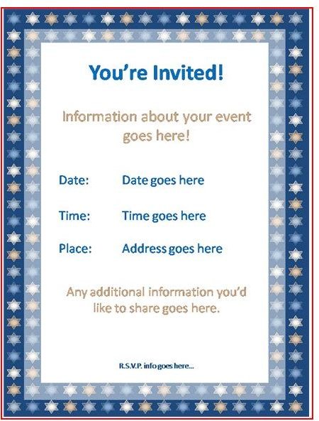 Jewish Event Invitation Template