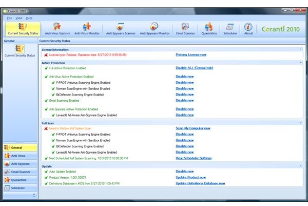 Coranti AntiVirus - BitDefender, F-Prot, Norman and Lavasoft Scan Engines