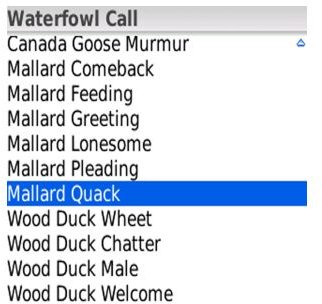 Waterfowl call - Bird Hunting app -Blackberry -pic