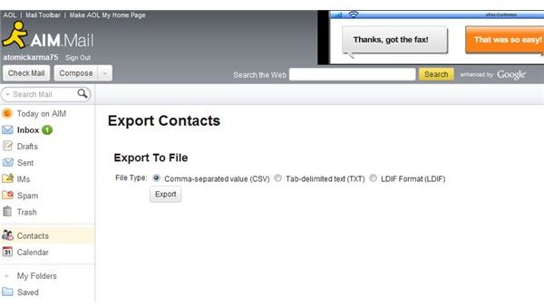 How To Export Email Addresses: AOL to Outlook