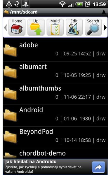 Astro File Manager File List