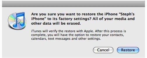 Restore iPhone - Confirm