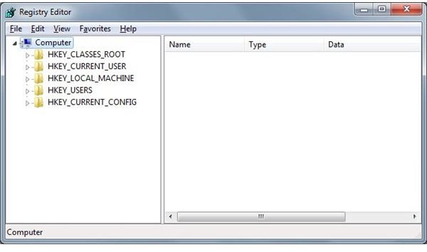 Windows 7 Registry Editor