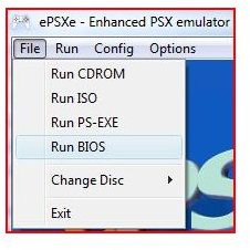 ePSXe Running the BIOS test