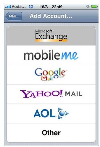 Select the Microsoft Exchange Server