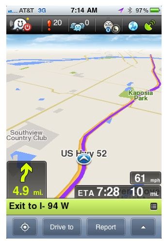 Waze Map Screenshot