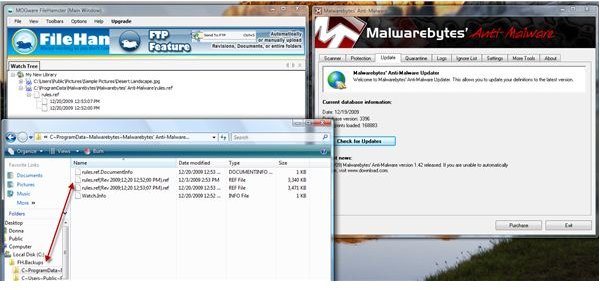 FileHamster Back-up Database of Malwarebytes Anti-Malware