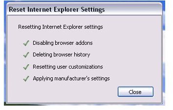 resetting internet explorer 10