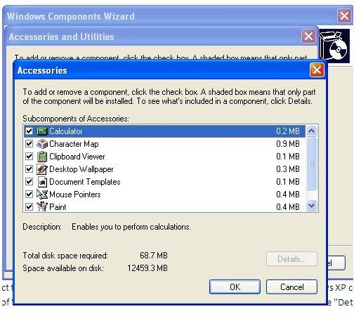 Fig 3: Adding Windows XP Components