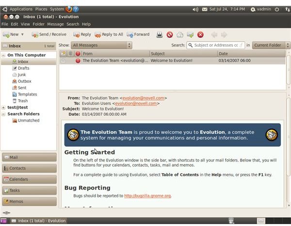 Evolution mail client linux настройка