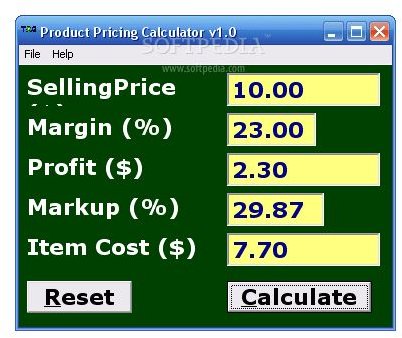 Product Pricing Calculator Standard