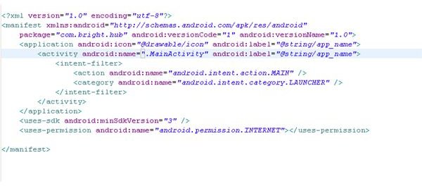 Что содержится в файле androidmanifest xml