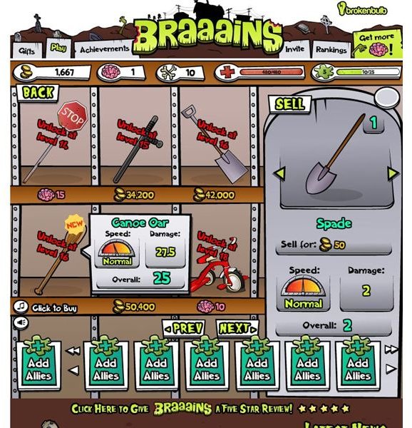 Braaains Review: Online zombie games on Facebook