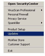 Updating the McAfee VirusScan Program - A Brief Tutorial