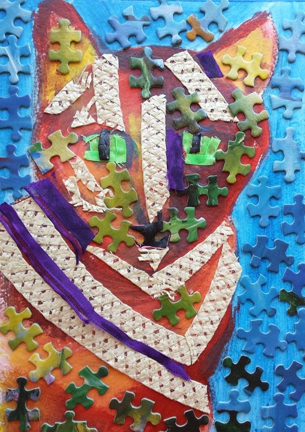 that recycled be materials can 5 Lesson Found Summer Collage Using Objects Portrait Idea: Pet