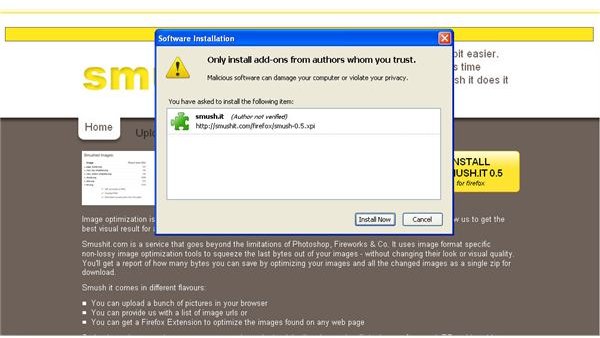 Install Smushit Firefox add-on