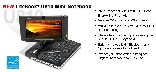 The Fujutsu LifeBook U810