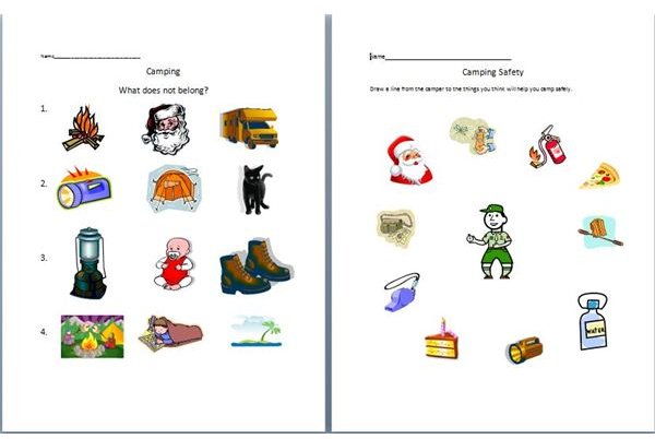 Six Worksheets to Introduce Camping: Help Preschoolers ...
