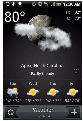 Weather App on HTC Hero