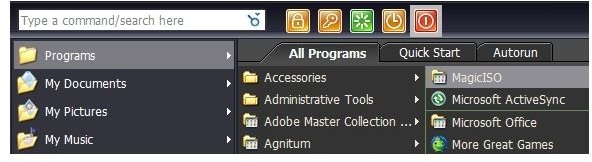 Add shutdown menu items into the Windows XP Start menu