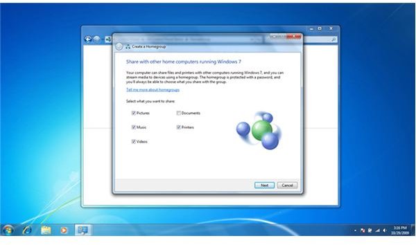 Homegroups let Windows 7 PC&rsquo;s share easily