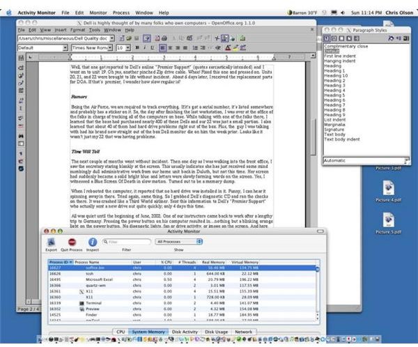 Troubleshooting OpenOffice MacBook errors with the word processor
