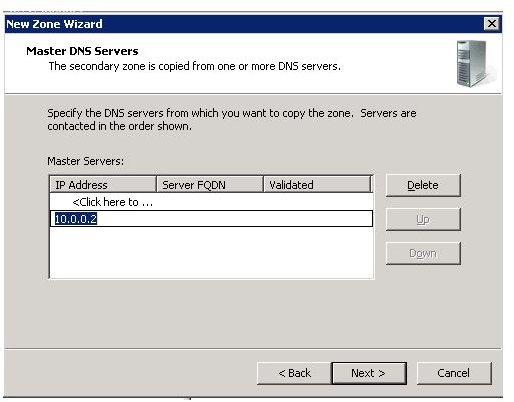 Creating a new Zone on Windows DNS Server