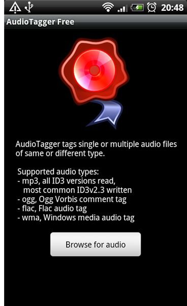 Audiotagger Home Screen