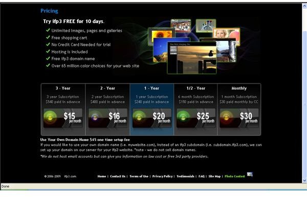 Pricing of ifp3.com