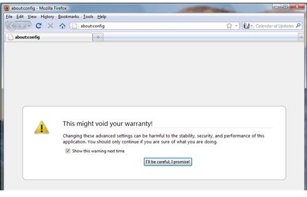 Warning Message When Using About:Config in Firefox
