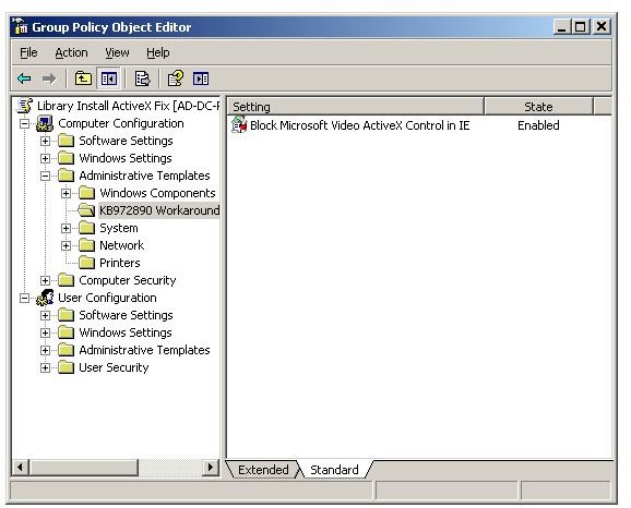 Enabling the workaround from the group policy editor