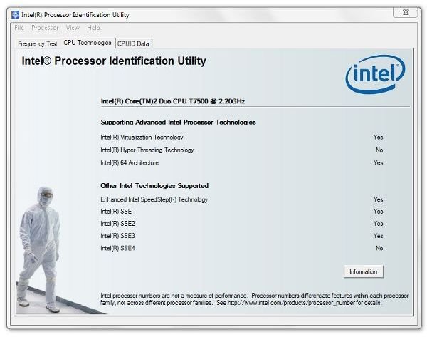 intel processor identification utility hyper v