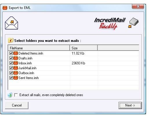 Figure2 - Koyote Incredimail Backup PRO