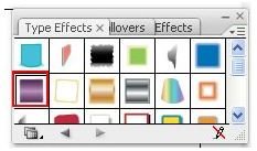 Adobe Illustrator CS3 Menu - rose gradient drop shadow menu - type effects