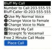 Bluff My Call Menu