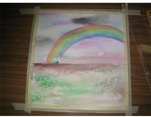Paint in rainbow