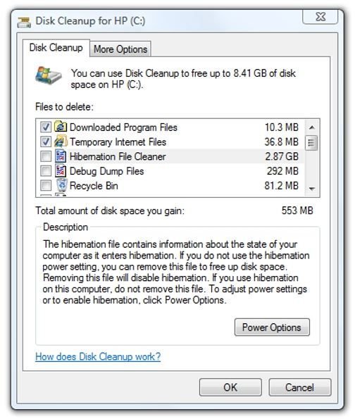 Disk Cleanup Dialog