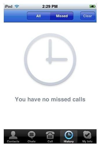 Missed call info