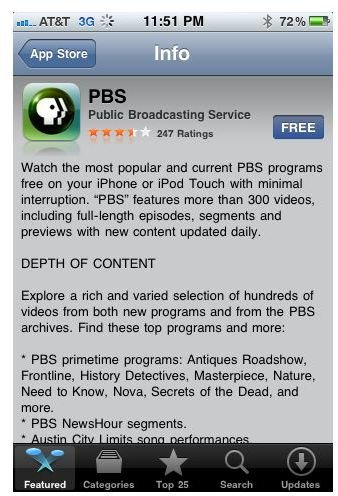 PBS iPhone App