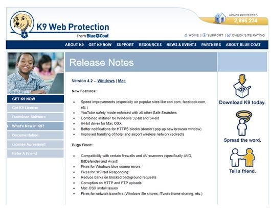 k9 web protection user accounts