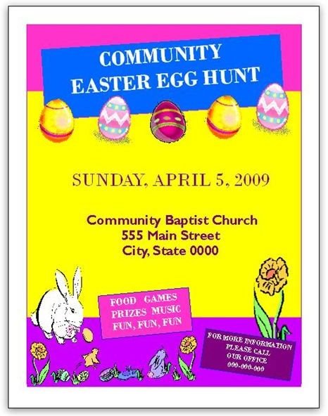 MS Publisher Easter Egg Hunt Flyer