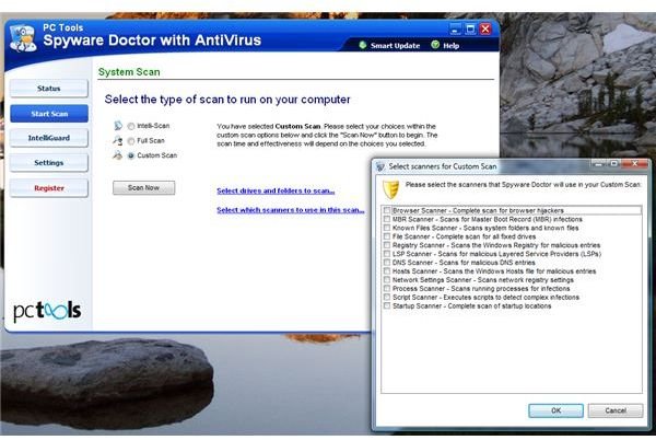 Custom scanner in Spyware Doctor with AV