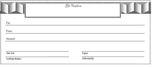 Basic Elegant Gift Certificate Template