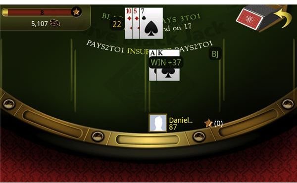 Live Blackjack 21 In Game Screen