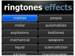 Ringtones Effects BlackBerry App