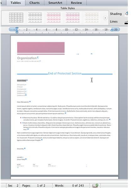 How to Lock in Letterhead Template in Word on Mac Os X