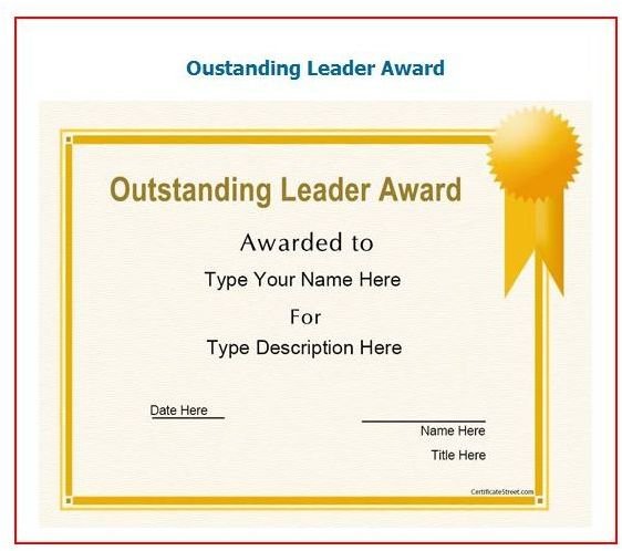 Outstanding Leader Award