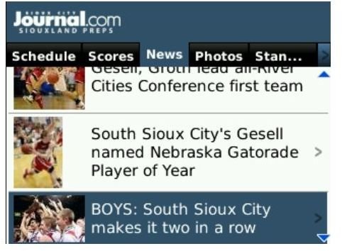 Sioux City Journal BlackBerry App